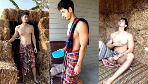 โรม ภานุพงศ์ นายแบบผ้าขาวม้า เงี่ยนแต่เช้าชักว่าวโชว์น้ำแตกในกระท่อมกองฟาง