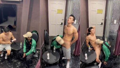 สั่งซื้อเจลหล่อลื่นน้องพนักงานส่งหน่วยก้านดีเลยชวนทดลองสินค้ากับรูตูดน้อง ความเงี่ยนไต่ระดับจากนั่งเล่นไปห้องน้ำเย็ดต่อในห้องนอน น้ำแตกทั้งคู่