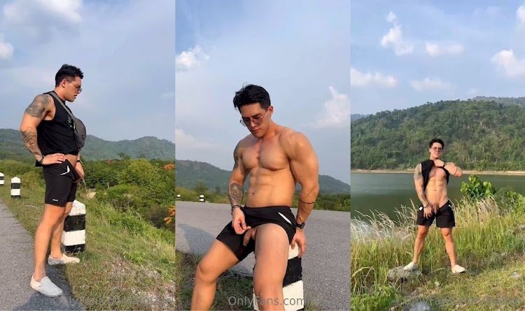 แค่แวะฉี่ข้างทางอะนะ บอยซ์ ทักษกร นายแบบไทยใจกล้ามาแรงมาวิ่งออกกำลังกายริมเขื่อนเกิดอารมณ์เงี่ยนเลยโชว์ควยโชว์ตูดซะเลย