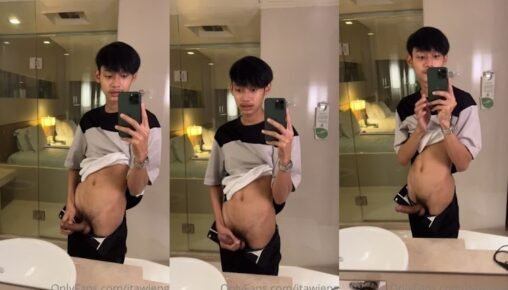 ต้าวเจ๋งวัยรุ่นเกย์ไทยดาวtiktok ส่องกระจกแล้วเงี่ยนเลยถ่ายคลิปโชว์ชักว่าวในห้องน้ำโรงแรมโพสต์ลงOnlyfans